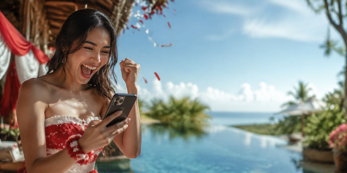 Tampilan permainan slot online dalam suasana festival yang meriah