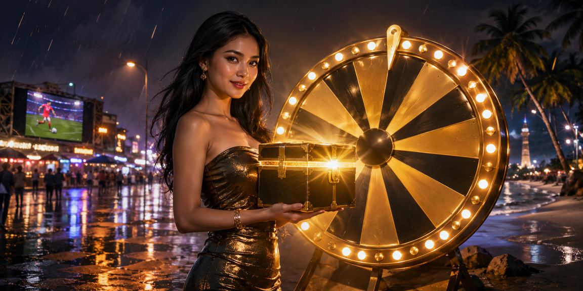 Pantai tropis dengan adanya acara lucky draw